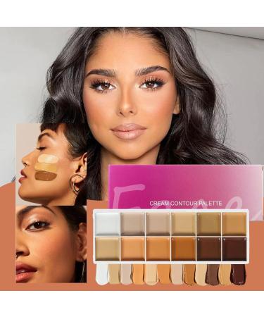  Buerfu Cream Makeup Palette - 12 Concealers | Makeup Concealer for Women with Mature Skin Evening Wedding Travel Dates - Buy Online on GoSupps.com