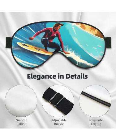 Hawaiian Surfer Wavy Print Sleep Eye Mask Soft Eyeshade for Travel & Naps | Perfect for Men & Women - Buy Online on GoSupps.com