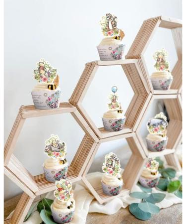 80 Pcs Winnie Cupcake Toppers and Wrappers 10 Designs Classic Baby Shower Decorations Cake Decor Birthday Party Supplies for Kids - Buy Online on GoSupps.com