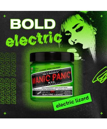 Manic Panic Electric Lizard Hair Dye | Vegan & Cruelty-Free Semi-Permanent Green 2 x 118ml - Buy Online on GoSupps.com