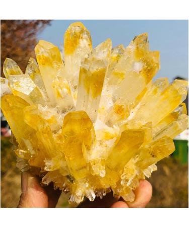 Crystal Cluster Rare New Yellow Phantom Quartz Crystal Cluster Specimen ningxiao (Size : 200-250g) - Buy Online on GoSupps.com