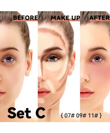 Kit de Contour Visage 3 Pi ces - Stick Contour Cr me Bronzant Highlighter et Blush - Sculpture des Joues Longue Tenue - Maquillage Professionnel Set C - Buy Online on GoSupps.com