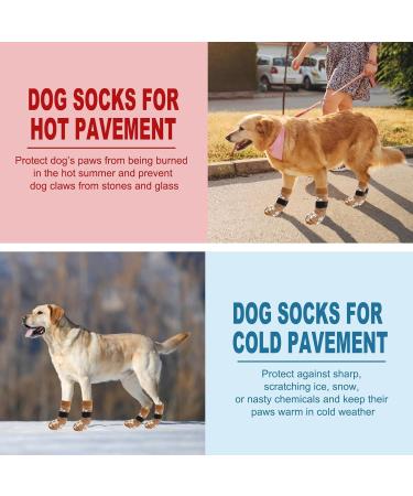 4 Pairs Anti-Slip Dog Socks - Adjustable Indoor Handle Socks for Hardwood Floors - Secure Fit & Comfort (M) - Buy Online on GoSupps.com
