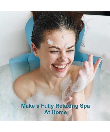 Full Body Bath Pillow with Head and Tailbone Support | Non-Slip Bath Tub Mat | 93x40cm Blue - Buy Online on GoSupps.com