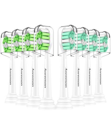 Aoremon Replacement Heads for Sonicare Philips Toothbrush: Compatible with Sonicare DiamondClean HX6063/65, 2 Series Hx9023/65 and Other Click on Electric Toothbrush 8 PCS