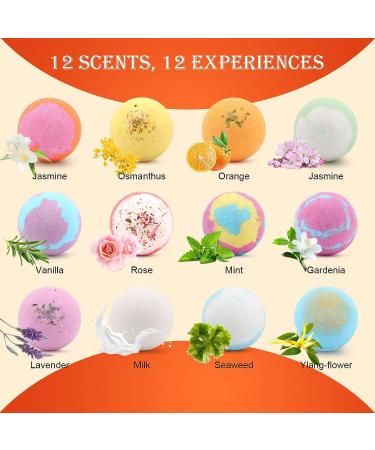KASTU Bath Bombs 12-Piece Gift Set with Essential Oils for Stress Relief and Moisturizing Dry Skin - Perfect Father's Day Gift Idea for Men and Women - Buy Online on GoSupps.com