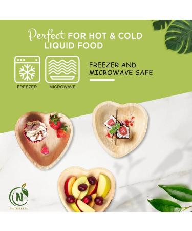 Naturelia Areca Heart-Shaped Kids 6.5-Inch Plates- Eco-Friendly Disposable Biodegradable and Microwave-Palm Leaf Dinnerware for Special Occasions- Natural Plate Ideal for Weddings Parties Events - Buy Online on GoSupps.com