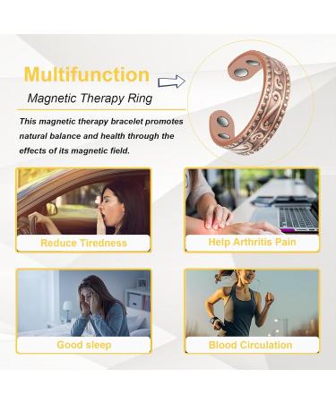 Buy 99% Pure Copper Adjustable Magnetic Rings for Women - Retro Copper Jewelry Gift - Buy Online on GoSupps.com