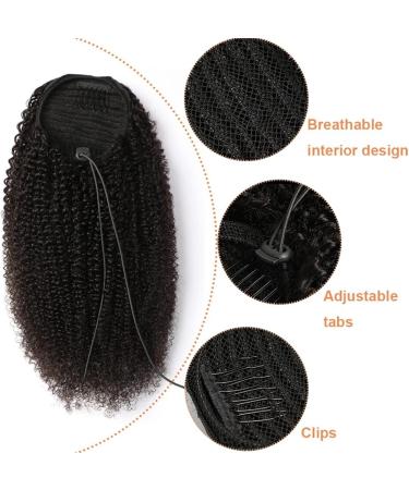 Hair Bun Curly Shaggy Ponytail with Drawstring Hair Comb Ponytail Extensions Brazilian Human Hair Ponytail Hair Bun Women Wigs Hair Extension Hair Piece (Color : Black Size : 22 inch) 22 inch Black - Buy Online on GoSupps.com