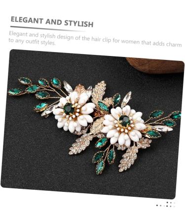 FOMIYES Women Hair Accessories Hair Clip for Thin Hair Girls Hair Clips Bride Hair Clips Hair Clips Decoration Women Hairpin Green Crystal Barrette Hairclips Metal Hair Piece Miss Leaves - Buy Online on GoSupps.com