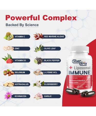 Advanced Liposomal Immune Supplement - 1 500mg L-Lysine Vitamins & Herbal Extracts for Daily Wellness - 120 Capsules - Buy Online on GoSupps.com
