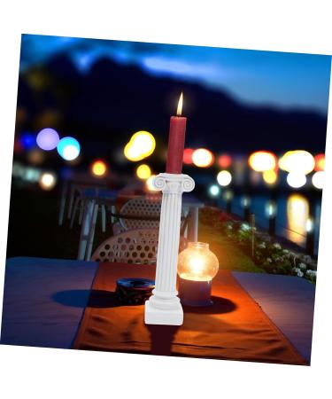 LIFKICH Wedding Decorations Decorative Candleholder 1pc Ancient Roman Column Candlestick Desktop Resin White Dinner Party Air Column Sculptures Home Decor Country Decor White 21.5X5.1X5.1CM - Buy Online on GoSupps.com