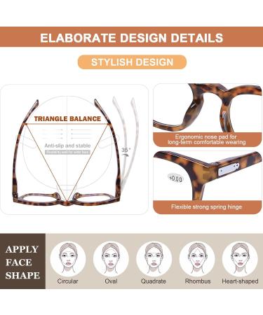 AQWANO Computer Reading Glasses - Blue Light Blocking Round Frames 4 Pack Anti-Blue Ray Readers for Men & Women Strength 1.5 - Reduce Eyestrain - Buy Online on GoSupps.com