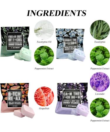FEXPDL 4Pcs Shower Steamers Gift Set Shower Shower Aromatherapy Shower Gift Set Shower Steamers Aromatherapy Birthday Gifts for Women Shower Steamers for Women Gifts Anniversaries(Four Scents) MultiColoured-4 - Buy Online on GoSupps.com