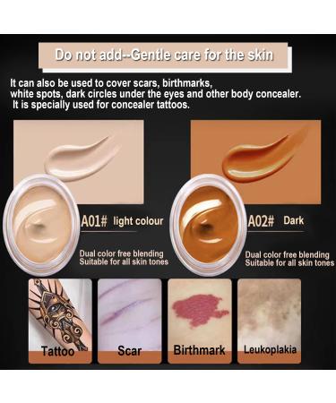 Waterproof Tattoo Cover Up Makeup for Scars, Dark Spots, Vitiligo - Professional Body Concealer Set - Buy Online on GoSupps.com