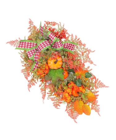 Alipis Garland Fall Door Hanging Artificial Harvest Decoration Pumpkin Leaf Ribbon Simulation Thanksgiving