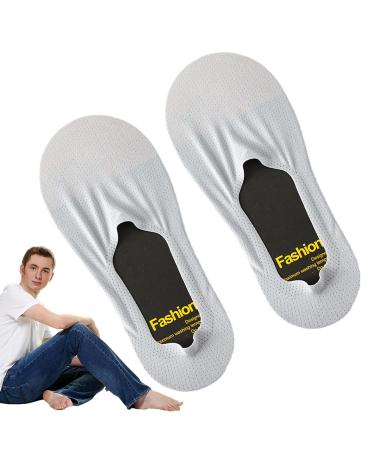 Buy Ice-Soil Invisible Socks for Women | Non-Slip No-Show Ice Skating Socks | Light Gray Slippers & Sneakers - Buy Online on GoSupps.com