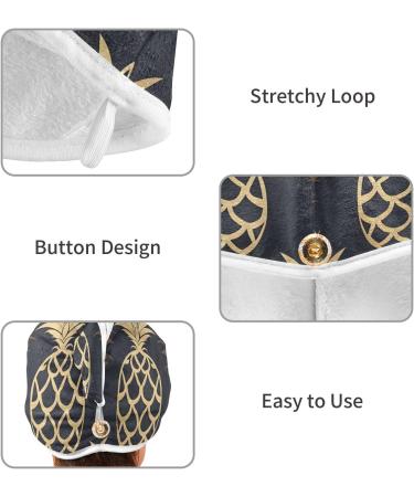 Pineapple Abstract Wallpaper Hair Towels 2 Pack - Super Absorbent Quick Dry Hair Turbans for Women & Girls - Buy Online on GoSupps.com