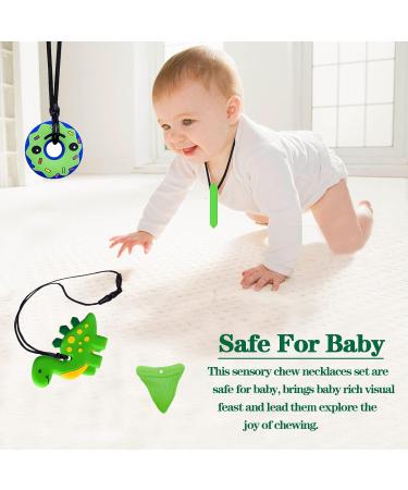 Sensory Chewing Chains - 6 Food-Safe Silicone Biting Toys for Kids | Oral Motor Aid for ADHD & Teething - Green - Buy Online on GoSupps.com