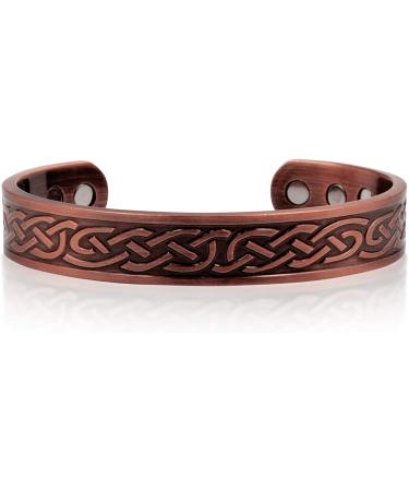 Large Copper Celtic Magnetic Cuff Bracelet for Men | Heavyweight Design with 10 Magnets - Buy Online on GoSupps.com