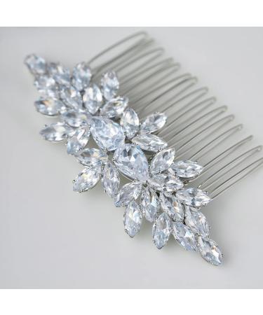 SWEETV Rhinestone Wedding Hair Comb - Bridal Crystal Hair Clip for Bridesmaids, Silver-01 - Buy Online on GoSupps.com