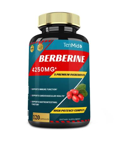 Berberine Extract Capsules 4250mg 4 Months Supply & Ceylon Milk Thistle Turmeric Black Pepper | Immune Function Supports Weight Management Supplements
