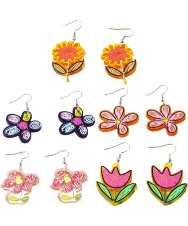 Feyley Acrylic Earrings - Elegant Drop Flower Charm Jewelry for Women - Fashion Statement in Blue - Buy Online on GoSupps.com