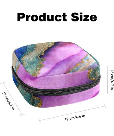 Blue Purple Gold Marble Menstrual Cup Bag & Nursing Pad Holder - Portable Period Pocket for Women & Teens - Buy Online on GoSupps.com