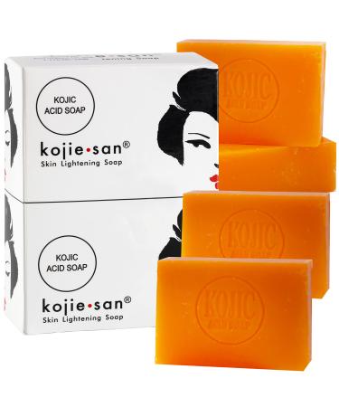 Kojie San Skin Brightening Soap - Original Kojic Acid Soap for Dark Spots Hyperpigmentation & Scars with Coconut & Tea Tree Oil- 100g x 3 Bars Orange 4.76 Ounce (Pack of 4) - Buy Online on GoSupps.com