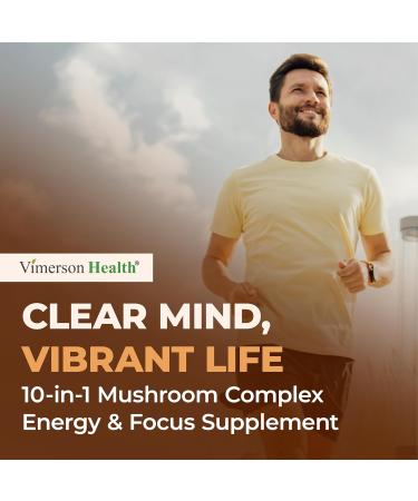 Mushroom 10x Complex with Lions Mane Extract Turkey Tail Cordyceps Reishi Shiitake Chaga & Maitake for Cognitive Support Vegan Mushroom Supplement Blend for Natural Energy & Focus 60 Capsules Mushroom Complex 10-in-1 - Buy Online on GoSupps.com