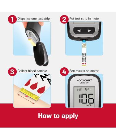 Accu-Chek Guide Me Glucose Monitor Kit - 200 Test Strips & Control Solution - Buy Online on GoSupps.com