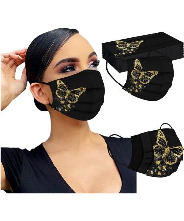 Amyglin 50PC Disposable 3-Layer Face Mask with Butterfly Motif | Breathable Non-Woven Fabric Mouth-Nose Protection for Adults - Buy Online on GoSupps.com