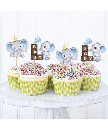 Keaziu 36 Pack Elephant Cupcake Toppers for Elephant Baby Shower Cupcake Picks Boys Blue Gender Reveal Baby Shower Cake Decorations Birthday Party Cake Decorations Supplies Blue Elephant 1 - Buy Online on GoSupps.com