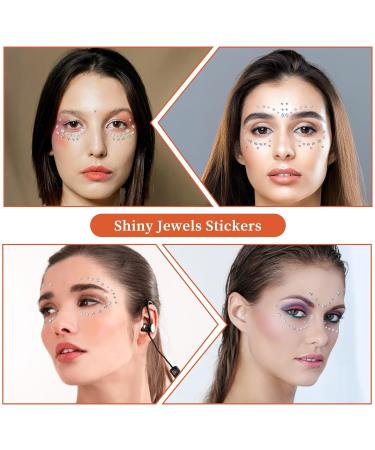 6 Sheets Self-Adhesive Face Gems & Rhinestones for Makeup | DIY Festival Eye Jewelry Stickers - Buy Online on GoSupps.com