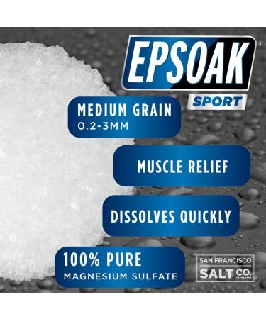 Epsoak SPORT Epsom Salt for Athletes - PURE UNSCENTED Magnesium Sulfate (5lb Bulk Bag) - Buy Online on GoSupps.com