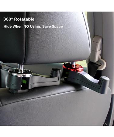 Viwavee 2-in-1 Headrest Holder & Car Hook with Cell Phone Holder | 360 Auto Organizer for Bags Wallets & More - Silver (1 Pack) - Buy Online on GoSupps.com