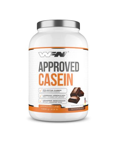 Wfn Approved casein - casein protein powder - chocolate - 1 kg - creamy casein protein shake - very good soluble casein protein powder - 33 portions - made in Germany - external laboratory chocolate 1 kg (1 Pack)