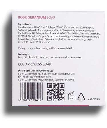 Rose Geranium Soap Cold Process natural face bar soap With Premium Essential Oils All Skin Collaboration with RBGE DIANA DRUMMOND Scottish handmade soap With seaweed extracts. - Buy Online on GoSupps.com