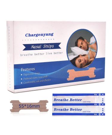 Chargen Medium Breathe Better Nasal Strips to Reduce Snoring Drug-Free Works Instantly to Improve Sleep Relieve Nasal Congestion (50Count)