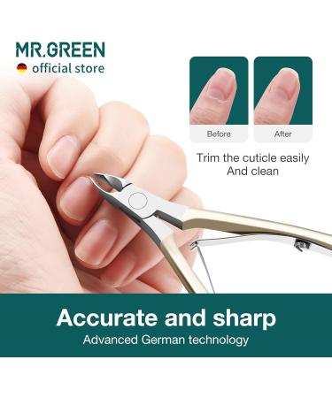 MR.GREEN Stainless Steel Cuticle Scissors & Nippers Set - Salon Quality for Manicure & Pedicure (Nickel Pearl + Pusher) - Buy Online on GoSupps.com