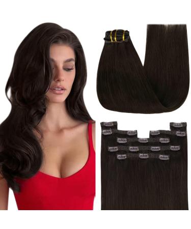 Youngsee clip in Extensions real hair brown 50 cm clip in extensions dark brown remy real hair extensions clip brown smooth clip in hair extensions clip in real hair invisible hair 120g #2