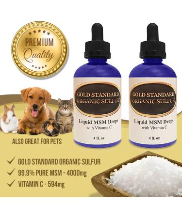 Organic Liquid MSM Drops with Vitamin C - 8 oz | Premium Sulfur Crystals Eye Drops - Buy Online on GoSupps.com