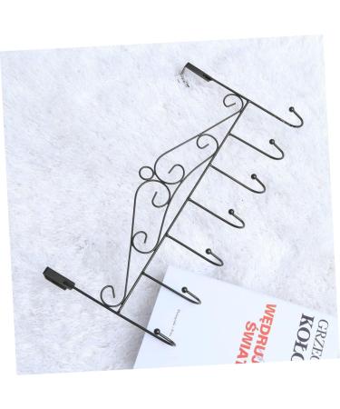 STOBAZA Office Coat Hanger 7 Over Door Towel Mounted Hooks Cloth Hanging Holder Clothes Hook Coat Rack No Trace Kitchen Hanger Black 43.00X23.00X5.00CM - Buy Online on GoSupps.com