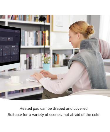 Alomejor Heating Pillows for Neck Shoulder & Back - 6 Heat Levels 4 Timers Silver Gray EU Plug (220-240V) - Perfect Winter Comfort - Buy Online on GoSupps.com