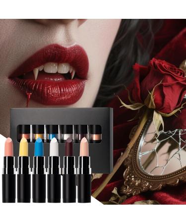 Halloween Lipsticks Goth Lipstick 6 Pieces Bold Intensity Smudge Proof Compact Design Soft Matte Lightweight Skin Safe Makeup Set for Travel Carnival Masquerade Ball Music Festival 4.2 g - Buy Online on GoSupps.com