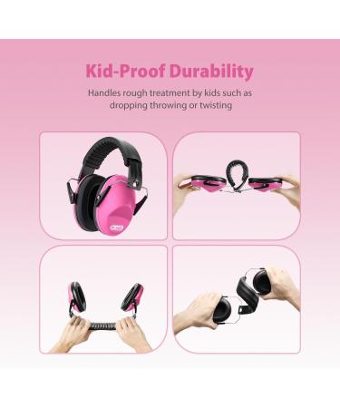 Dr.meter Children Ear Defenders SNR 27dB Protective Earmuffs - Rose Red - Buy Online on GoSupps.com
