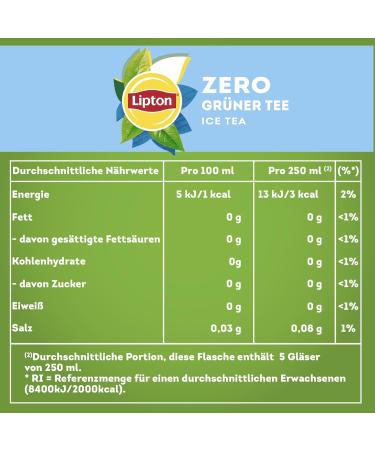 LIPTON ICE TEA Zero Green Tea Sugar-Free Iced Tea (6 x 1.25L) | New Version | International Shipping - Buy Online on GoSupps.com