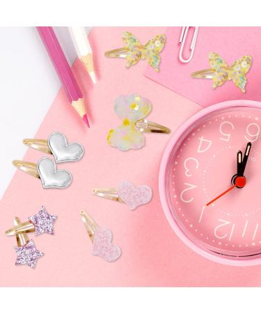 Kruce 16 Pair Hair Clips for Girls - Sparkling Metal Snap Hairpins & Styling Accessories - Buy Online on GoSupps.com
