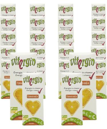 VITERGIN Orange Vitamin Sweets - Spicy Citrus Flavour in 24 Packs (20 Sweets Each) Sweet Sweets for a Daily Energy Boost - Buy Online on GoSupps.com