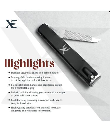 XE Nail Clipper with Disposable Nail File Stainless Steel Nail Cutter for Thick Fingernails and Toenails Wide Jaw Nail Clipper Set for Men and Women - Buy Online on GoSupps.com